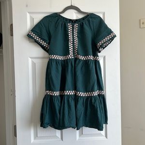 Madewell Embroidered Linen-Blend Flutter-Sleeve Mini Dress